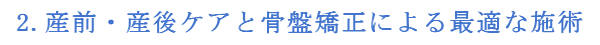 2.産前・産後のケアと骨盤矯正による最適な施術